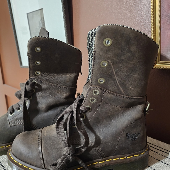 Dr. Martens Dark Brown Combat Boots - Picture 3 of 11